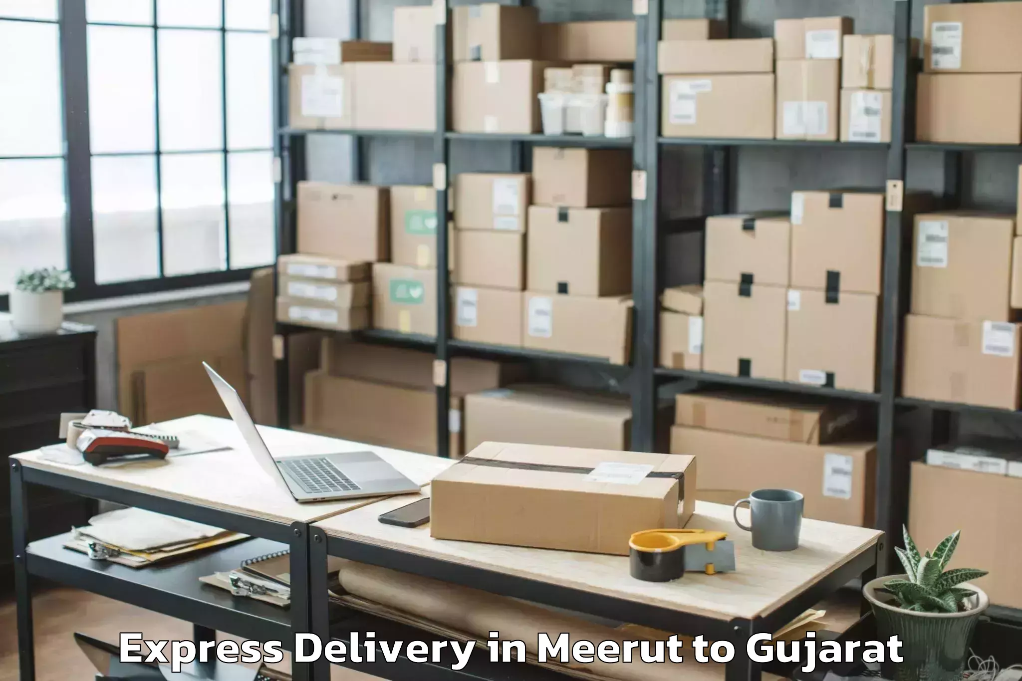 Book Meerut to Adalaj Express Delivery